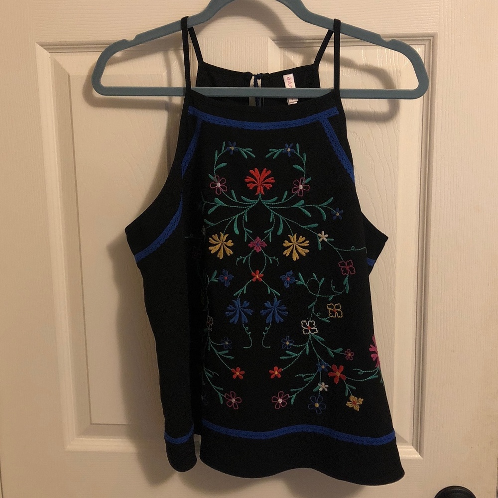 Flower design halter top